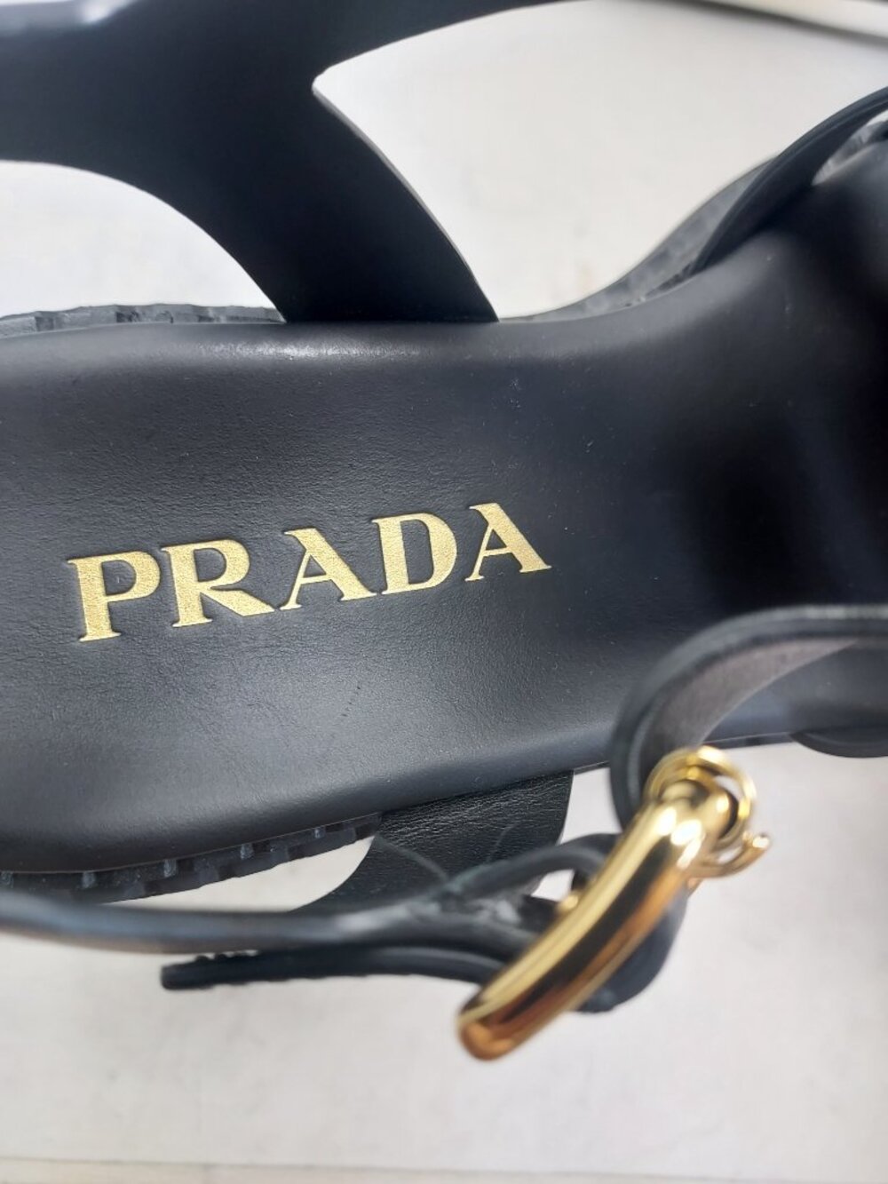 Prada Monolith WOMENS Logo Platform Fisherman Black Rubber Sandal - Picture 10 of 13